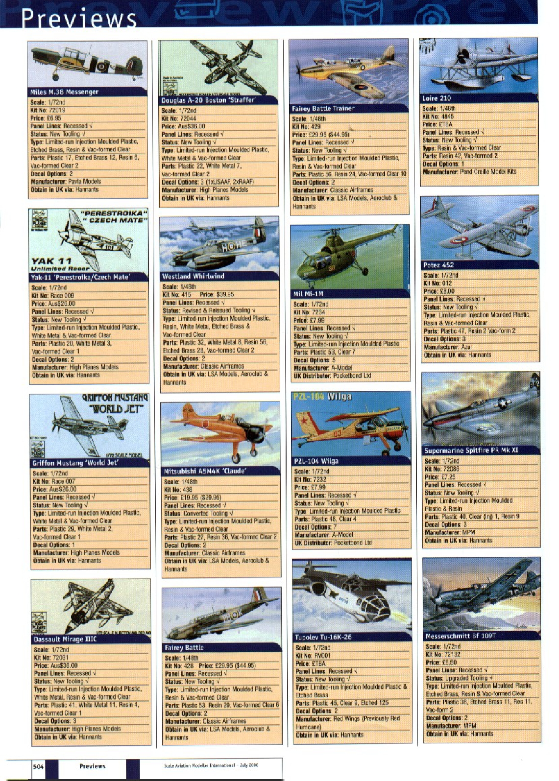 Scale Aviation Modeller International 2000-07
